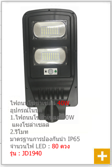 ไฟถนนโซล่าเซลล์ 150w