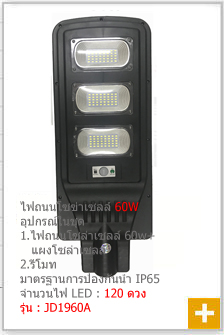 ไฟถนนโซล่าเซลล์ 150w