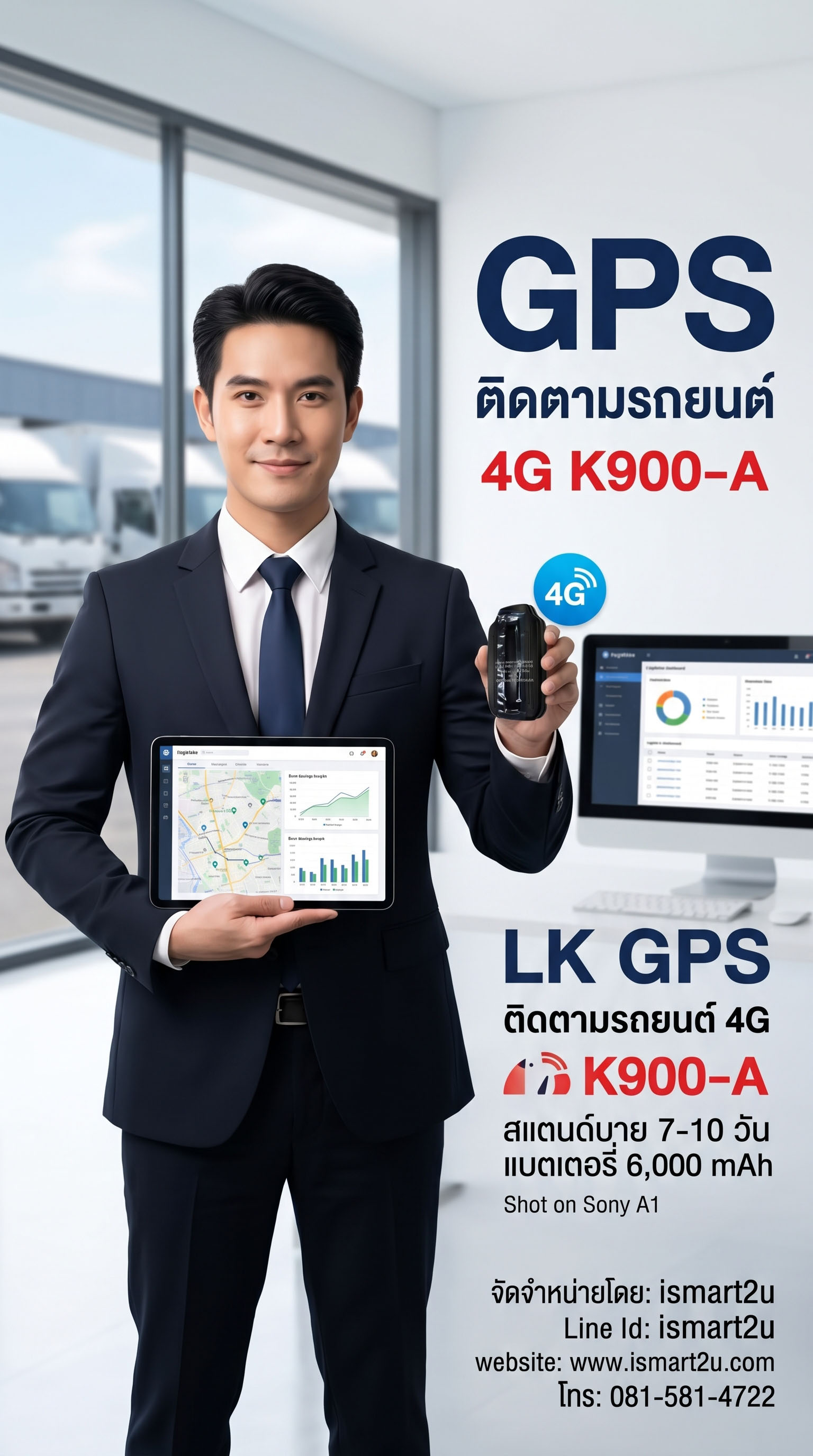 GPS ติดตามรถยนต์ 4G รุ่น K900-A LKGPS Regular Series