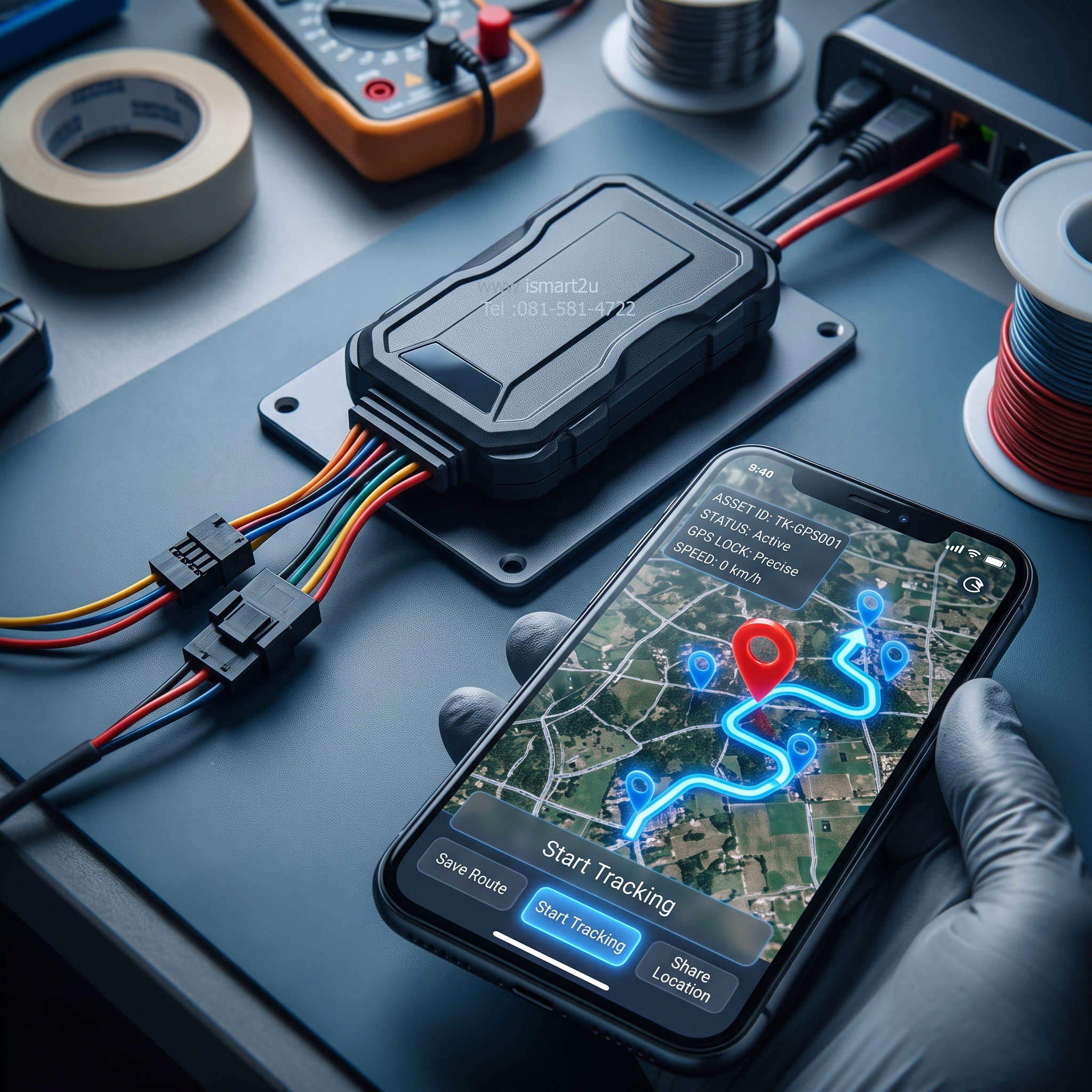 GPS ติดตามรถยนต์ ต่อสายไฟ
